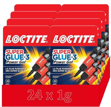 Super Attak Power Flex Mini Trio Gel - colla liquida trasparente e istantanea per materiali flessibili - formula in gel resistente - colla per scarpe, pelle, gomma e cuoio (24 x 1g)
