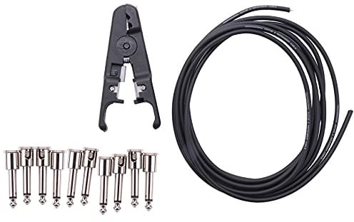 Bortivier 10Ft Guitar Solderless Pedalboard Cable Kit Angle Audio 6.35 Plugs for Guitar Effects Pedals