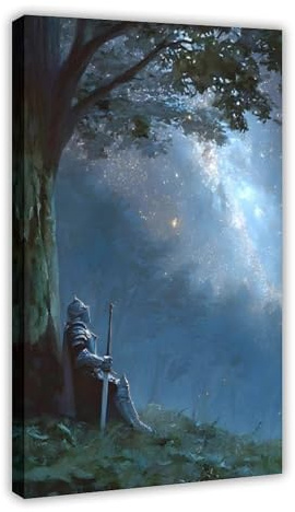 Dark Fantasy Knight Leinwand-Poster, Schlafzimmer, Dekoration, Landschaft, Büro, Raumdekoration, Geschenk, 20 x 30 cm