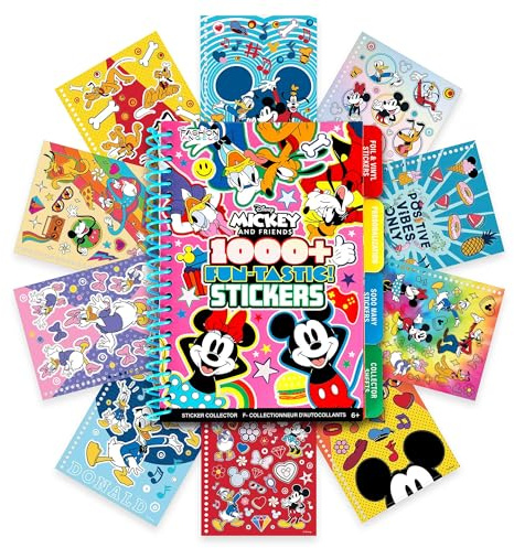 Fashion Angels Disney Mickey & Friends 1000+ Tabbed Sticker Collection Book | Inklusive holografischen Vinyl- und Alphabet-Aufklebern, für Kinder ab 6 Jahren