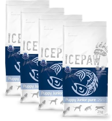 ICEPAW I High Premium Trockenfutter I Welpen I Puppy Junior Pure I 4 x 2 kg I Mit Fisch (Hering) und Reis