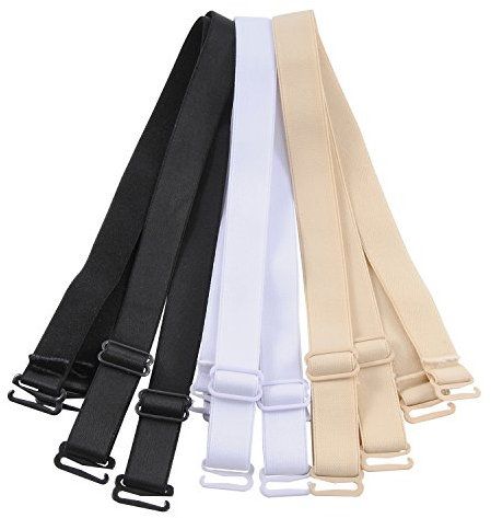 Closecret Lingeries Accessoires Bandoulière Bandoulière Réglable Élastique Amovible Réglable Remplacement Bandes Largeur 12mm & 15mm (Lot de 3)(12mm)