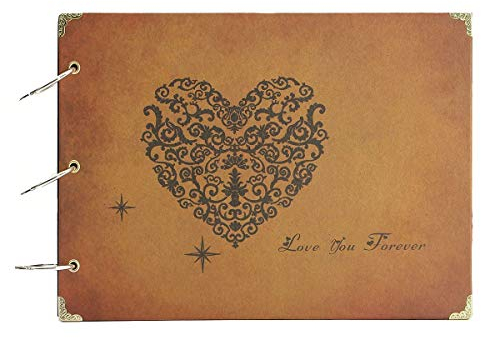 ThxMadam Scrapbook Album,Fotoalbum Selbstgestalten Hochzeit Gästebuch Vintage Fotobuch für Weihnachten Hochzeitstag Muttertag Vatertag Geburtstag Jahrestag Valentinstag(A-love you forever)