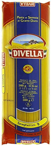 10x Pasta Divella 100% Italienisch Spaghettini N° 9 500g