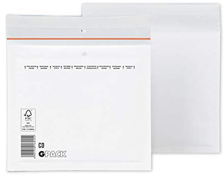 200 Luftpolsterumschläge 200 x 175 mm | Luftpolstertasche CD | Versandtasche DIN B6+ | weiße Tasche mit Haftklebestreifen und Lochung für sichere Warensendung | verschiedene Mengen wählbar