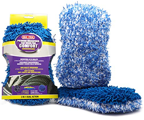 Ma-Fra, Comfort Car Wash Pad, Panno in Microfibra con Doppia Azione, Deterge e Attira Lo Sporco, per Una Pulizia Profonda della Carrozzeria