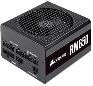 Corsair RM650, RM Series Alimentation PC (Entièrement Modulaire ATX, 80 Plus Gold, 650 Watt) - Noir (EU)