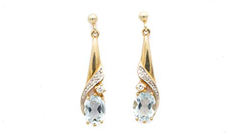 Ohrhänger mit Aquamarin, Diamanten und Gold