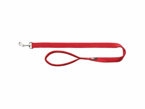 TRIXIE Premium Leine, extra lang, M–L: 1,80 m/20 mm, rot