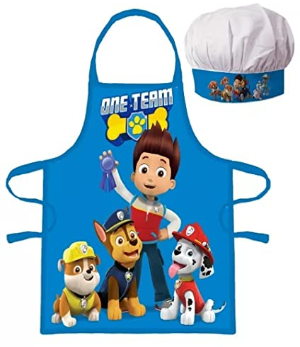 Paw Patrol Ensemble tablier de cuisine et toque pour enfant Multicolore, multicolore, taille unique