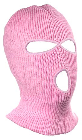 SUNTRADE 3 Loch Beanie Face Mask Ski für Männer und Frauen, Orange,Rosa,one Size