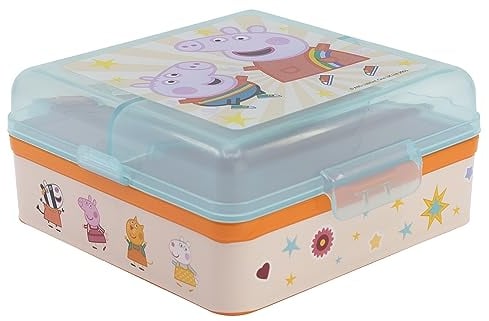 Stor BROTDOSE MIT Mehreren FÄCHERN | CUADRADA Peppa Pig Kindness Counts