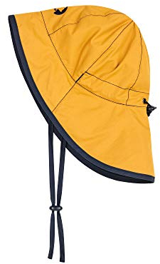 Finkid Ranta Sport Gelb - Wasserabweisende leichte Kinder Baumwoll Mütze, Größe 48 - Farbe Golden Yellow - Navy