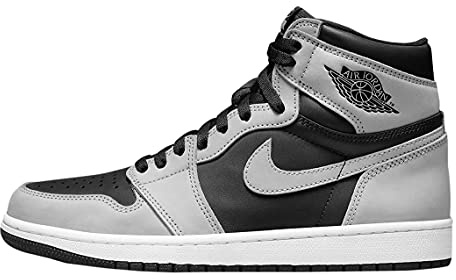 Nike Men's Air Jordan 1 Mid Basketball Shoes, Black/White-light Smoke Grey, 8