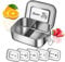 OXYEFEI Edelstahl Brotdose mit Fächern, Personalisierte Lunchbox Auslaufsicheres mit Namen Gravur Bento Box für Kinder, Erwachsene, Camping (3 Zellen, 1200ml)