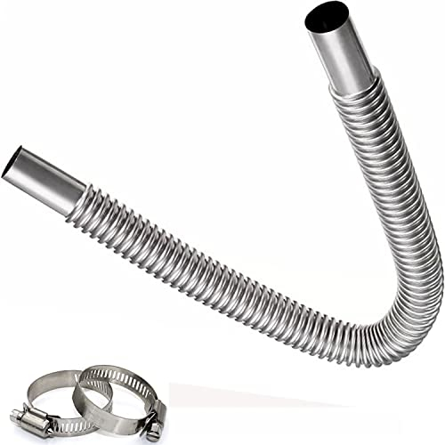 Auto Camion Aria Diesel Riscaldatore Serbatoio Tubo di scarico Tubo del riscaldatore di parcheggio 25mm Diametro 600mm Lunghezza in Acciaio Inox(2 Morsetti )