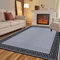 Door Mats Indoor Non Slip Mat Carpet Runners for Hallways Geometrical Border Low Profile Washable Runner Rug for Kitchen, Front Door Hall Hallways Living Room (120 x 170 cm, Grey Black)