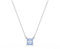 Swarovski Matrix Halskette, Blaue, Rhodinierte Kette mit Anhänger und Strahlendem Kristall im Kissenschliff