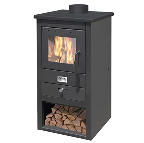 Decor Space Holzofen Athena 10,7 kW Höhe 86 cm aus lackiertem Stahl Made in Italy