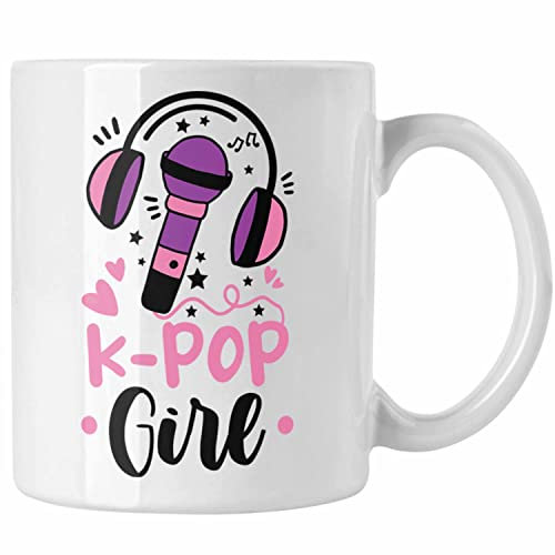 Trendation - K-Pop Girl Tasse Geschenk für K Pop Liebhaber (Weiß)