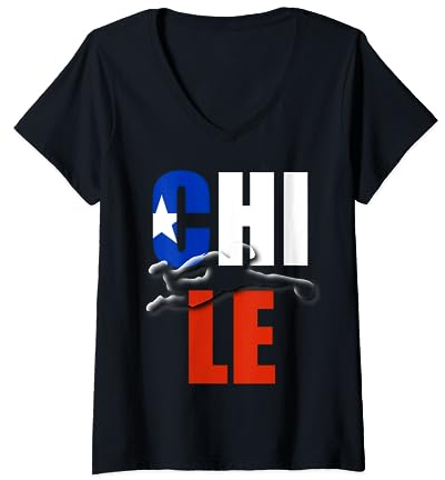 Rugby-Chile T-Shirt mit V-Ausschnitt