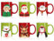 Whaline 6-teiliges Weihnachtsbecher-Set, 325 ml, Weihnachtsmann, Schneemann, Rentier, Pinguin, Weihnachten, Keramikbecher für Zuhause, Schule, Büro, Tischdekoration, Einweihungsgeschenk