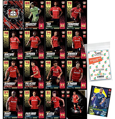 collect-it.de MY HOME OF CARDS + TOYS Exklusive Aufbewahrungshüllen im Bundle mit Topps Match Attax - 2022/23 - Mannschaftspaket - Bayer 04 Leverkusen + 1 seltene Nationalspieler Karte