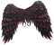 Perfeclan Grandes alas de ángel para Adultos Accesorios de Disfraces de Hadas Alas Decorativas para Fiesta de Halloween, Negro Rojo