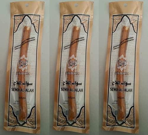 4-Pack 100% Natural Miswak Toothbrush, Gum Care Organic Chewable Stick Traditional Arabian Wooden Toothbrushes for Teeth Whitening, Cleaning, and Fresh Moist