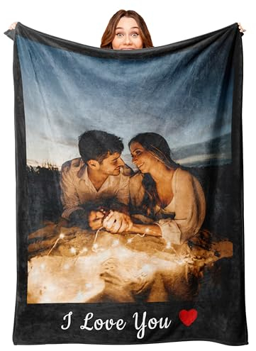 Mraxovid Personalisierte Überwurfdecke, anpassbare Fotodecke, Geschenke für Sie oder Ihn, Familie und Freunde, individuelle Geschenke, besondere Erinnerung, Andenken, Geschenk, 150 x 200 cm