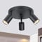 ZMH LED Deckenleuchte Schwarz Deckenstrahler - Deckenlampe 3 Flammig Rund Deckenspots GU10 Strahler Metall Küchenlampe Schwenkbar 350° Spotleuchte für Wohnzimmer Schlafzimmer Küche Flur - Ohne Birne