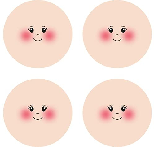 Gesichter auf Trikotstoff Stefy, Ø 4 cm