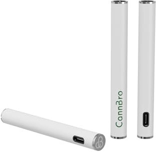CannBro 510 Type-C Vape Akku Batterie – 290mAh, Draw Activated, Verdampfer/Patronen Kompatibel mit CBD Ö Hanföl, E-Liquid （Weiß）