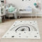 Jimri Kinderteppich DOTS l Pünktchen Gepunktet l Öko-Tex Siegel | Farbe: Beige Blau Rosa | Kinderzimmer/Jugendzimmer (Creme, 80 x 150 cm)