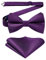 HISDERN Fliege für Herren Einfarbig Herren Violet Fliege mit Taschentuch Set Vorgebundene Fliege für Hochzeit Smoking...