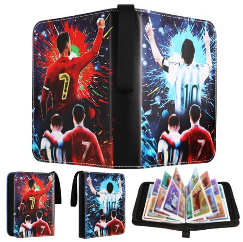 Football Card Binder, Trading Card Album for Football Card Collection Folder with 65 Page 520 Card Capacity Football Card Holder with Detachable Binder for Game Cards, Sports Star Cards