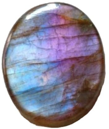 Gems_Hub 1 pièce de cabochon ovale en labradorite violette naturelle 28 x 22 x 6 mm pour la fabrication de bijoux (bricolage, bague, pendentif, collier) | GH_NAT_04057, 28X22X6mm, Gemme, Labradorite