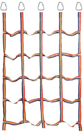 Cargo Net Climbing | Rainbow Webbing Net For Kids | Portable Rainbow Climbing Rope Net | Recreation Fitness Playground Tree House Accessories For Kids