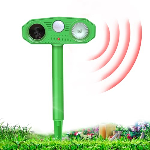 Katzenschreck für Garte，Katzenschreck Ultraschall Solar Marderabwehr mit Solarbetrieb und Blitz gegen Katzen Hunde Marder Katzenabwehr Tiervertreiber Hundeschreck Marderschreck Tierabwehr