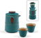 fanquare Service à Thé de Voyage Portatif avec Étui Théière Kung Fu Chinoise en Porcelaine Verte avec Infuseur Mini 1 Théière 3 Tasses pour l'extérieur