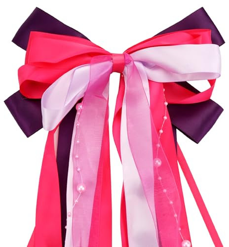 Jinsion Mädchen Schultütenschleife, 60 X 20 cm Schleife Schultüte, Zuckertüten Schleife, Herz Zuckertüten Schleife für Mädchen für Geschenk und Zuckertüte Sch, Schulanfang Dekoration