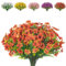 AIOR 10 Pezzi Fiori di Seta Artificiali, Fiori Finti Artificiale Piante Resistenti ai Raggi UV per Interni ed Esterni, Decorazione per Casa, Ufficio, Giardino, Patio, Cortile (Arancione)