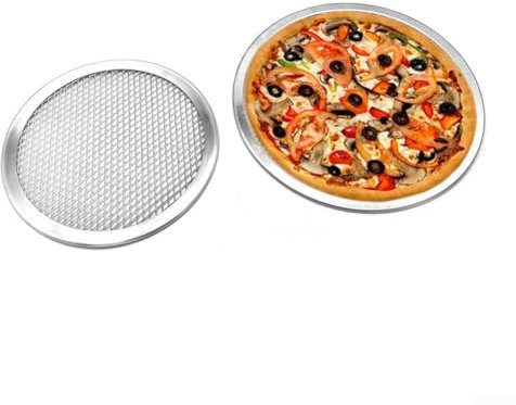 Uwithdanceme Juego de bandeja de pizza 3PC, sartenes antiadherentes de aleación de aluminio para hornear pizzas deliciosas