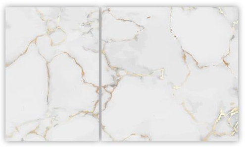 SMTDeco Protection plaque de cuisson, vitrocéramique, verre trempé, pour cuisinières électrique, à induction,planche à découper 40x52 + 60x52 cm Lot de 2. Marbre Pierre Blanc (116024)