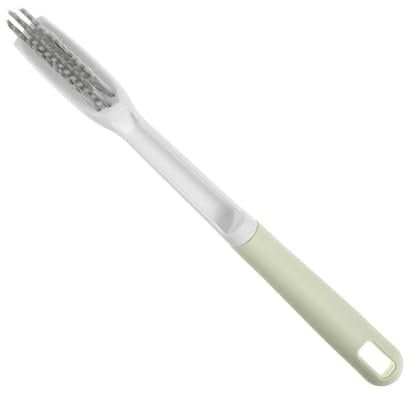 ULTECHNOVO Powerful Stove Scrubber for Oil Stains Kitchen Gap Brush Soft Nylon Bristles Long Handle Oven Grill and Fryer Cleaner