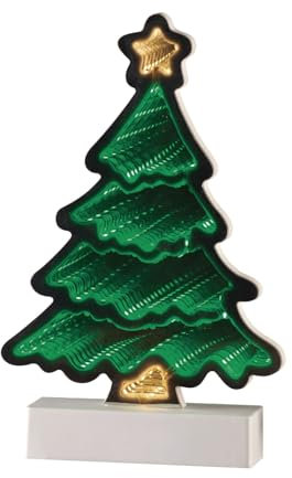 Coopers of Stortford - Infinity Lights Christmas Tree, Ideal for Christmas Mantlepiece Decorations - LED Christmas Light Up Ornaments, with 3D Effect - LED Christmas Decorations & Christmas Lamp 25cm