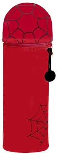 ADYEKSD Kawaii Federmäppchen, 2 in 1 aus welchem Silicon, Tischstifthalter, Reißverschluss, Stiftetasche Buntstifte Marker, Büro, Uni, niedlicher Schulbedarf, Cartoon Mädchen Jungen (Rote Karikatur)