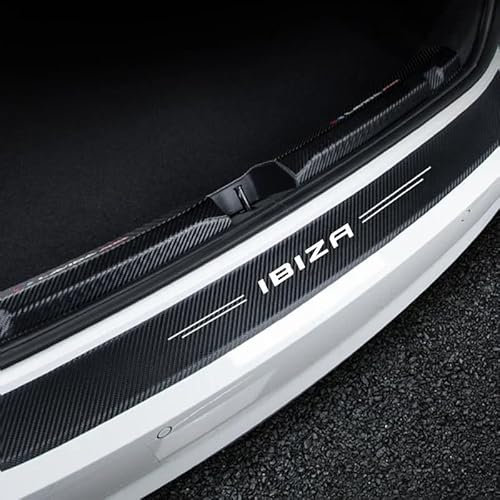 SANSHAOS Ladekantenschutz Kofferraum Stoßstangenschutz für Seat Ibiza, Heckstoßstangenschutz Selbstklebender Kohlefaser Aufkleber