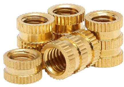 M5 Insertos roscados,50 piezas M5*16 * 7 Inserto de conjunto de calor de Cobre,tuercas de hardware de rosca hembra estándar para componentes de plástico e impresión 3D