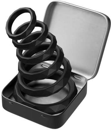 Cock Ring 6 Sizes Penis Ring Adult Toys Couples Sex Toýs for Men Cockring Male Sex Toys 4Mens UK, Silicone Penisex Ring Adjustable Cock and Ball Sexual Aids (Includes a Storage Box)